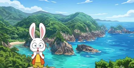 浦富海岸（イラスト）